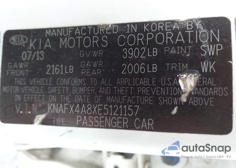 2014 Kia Forte Ex from USA, damaged, VIN KNAFX4A8XE5121157